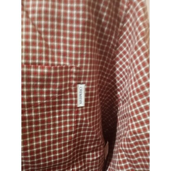 New Daniel Cremieux Collection Fine Italian Fabric Red Plaid Shirt Size Large L - Picture 4 of 13